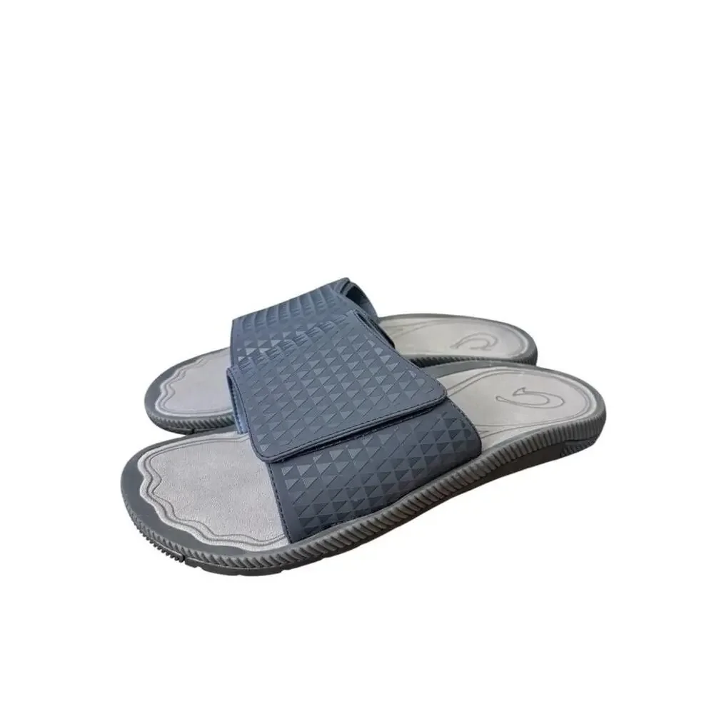 Olukai Halo Olu Slide Sandal Gray EUC Men size 13